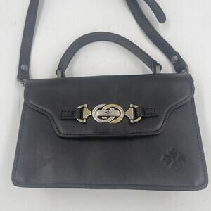 Patricia Nash Porcili Black Leather Crossbody Purse Top Handle